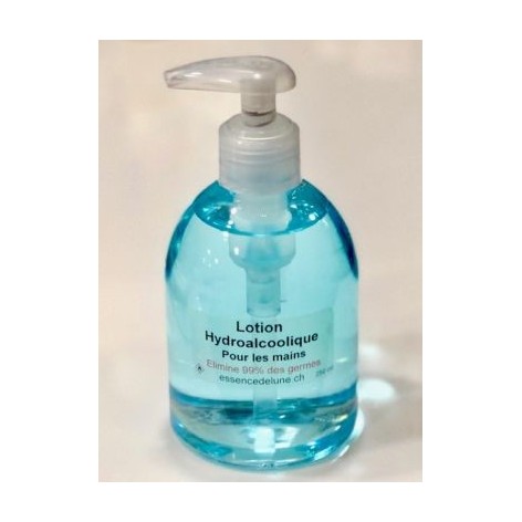 Lotion hydroalcoolique, bleu