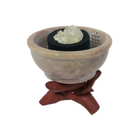 Stone incense burner, cauldron shape