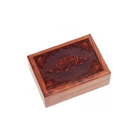 Tarotkartenbox aus Holz Lotus