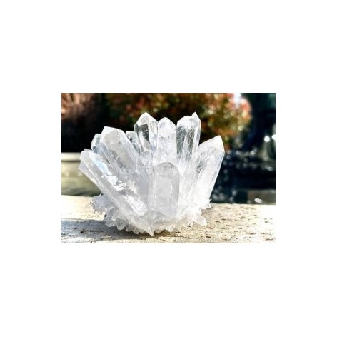 Natural rock crystal cluster