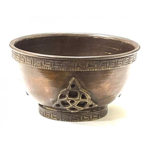 Oxidized copper offering bowl
