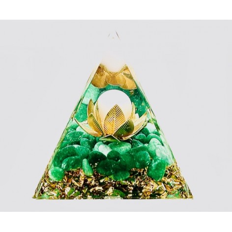 Pyramid Orgonite, Lotus Aventurine Rose Quartz