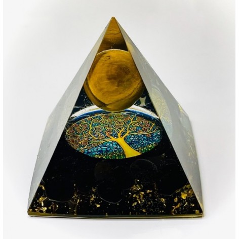 Orgonite Pyramide, Oeil de Tigre