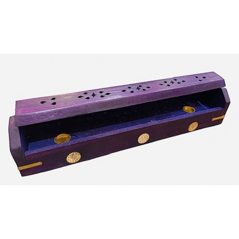 Räucherstäbchenhalter Holz Box, Violett