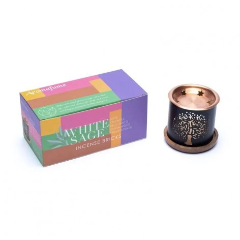 Set Aroma Diffuseur+briques d'encens, Sauge blanche