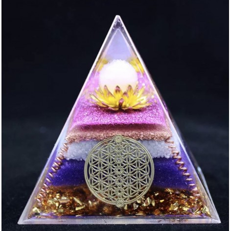 Pyramid Orgonite Lotus-Flower of Life