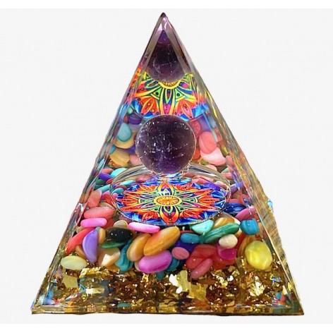 Pyramide orgonite, Améthyste Chakras
