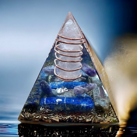 Orgonite pyramide, Lapis-Quartz L