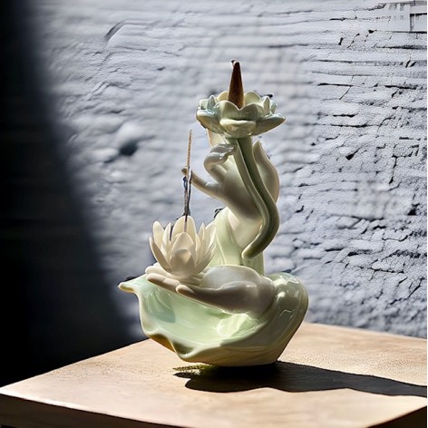 Ceramic incense burner, Lotus