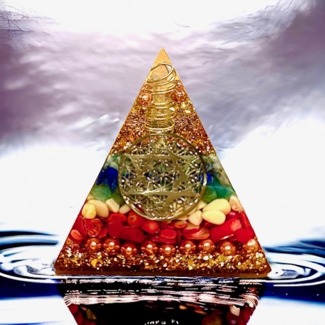 Orgonite Pyramid, 7 Zadkiel Chakras