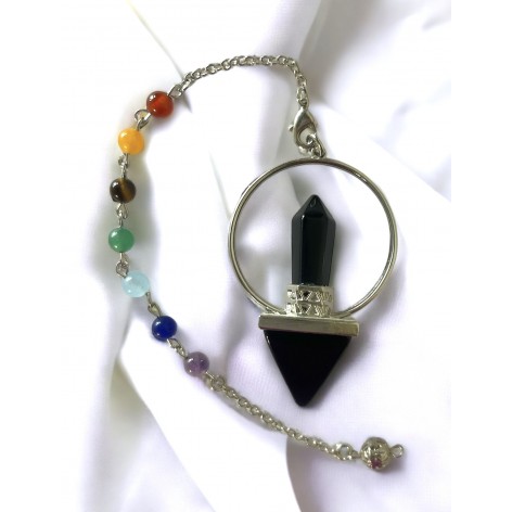 Pendulum 7 Chakras Pyramid, Natural stone