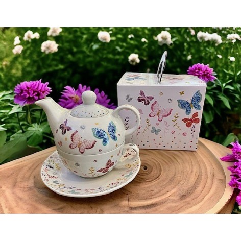 Porcelain teapot with butterflies