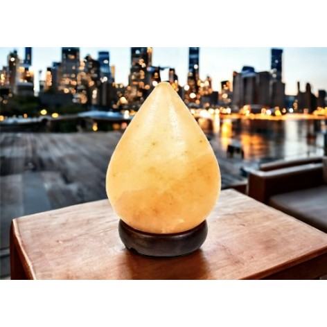Drop-shaped salt crystal lamp