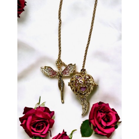Angel Caller fairy pendant, pink