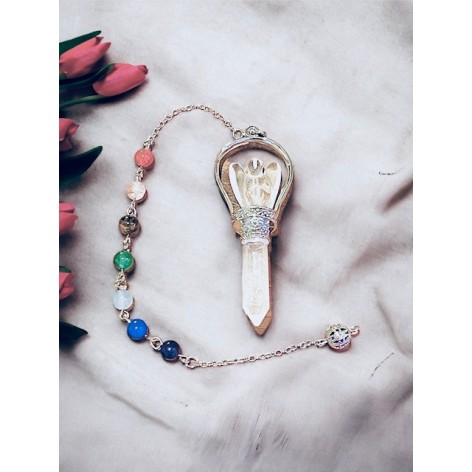 Rock Crystal Angel Pendulum