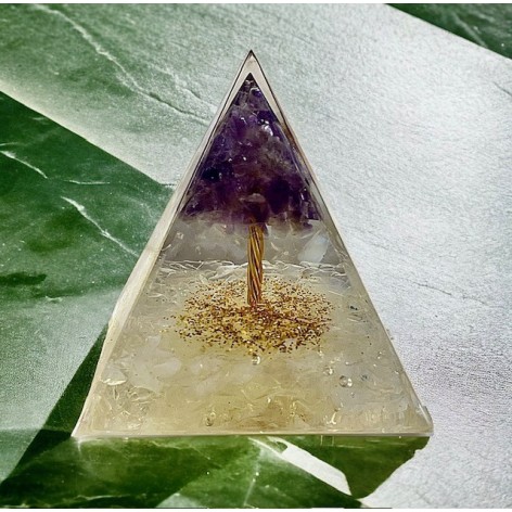 Pyramide Orgonite, Arbre de Vie Améthyste