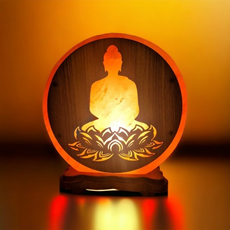 Salt lamp Buddha Lotus