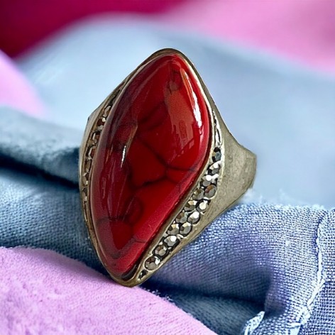 Handcrafted coral ring