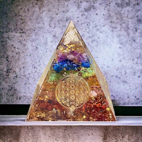 Orgonite Pyramid, Flower of Life Chakra