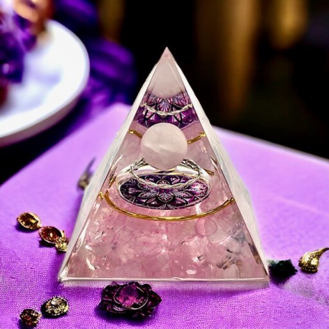 Pyramid Orgonite, Rose Quartz