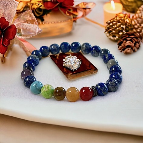 Lapis lazuli 7 chakras bracelet