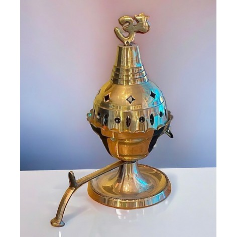 Large Om censer with handle