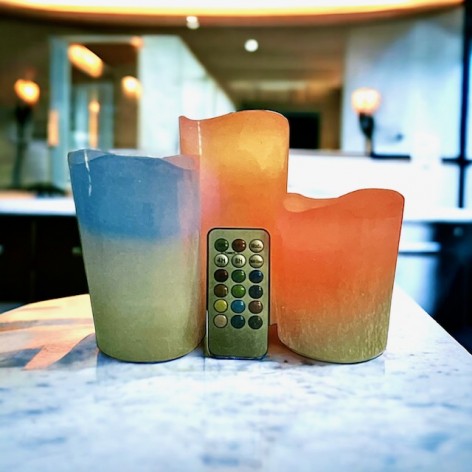 Set of 3 LED wax candles + remote control