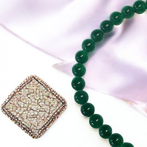 Collier de perles, jade verte