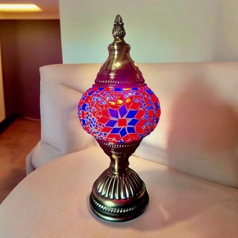 Lampe mosaïque rouge