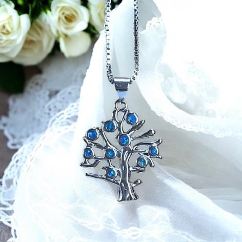 Pendentif arbre de vie, opale