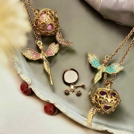 Angel Caller fairy pendant, pink