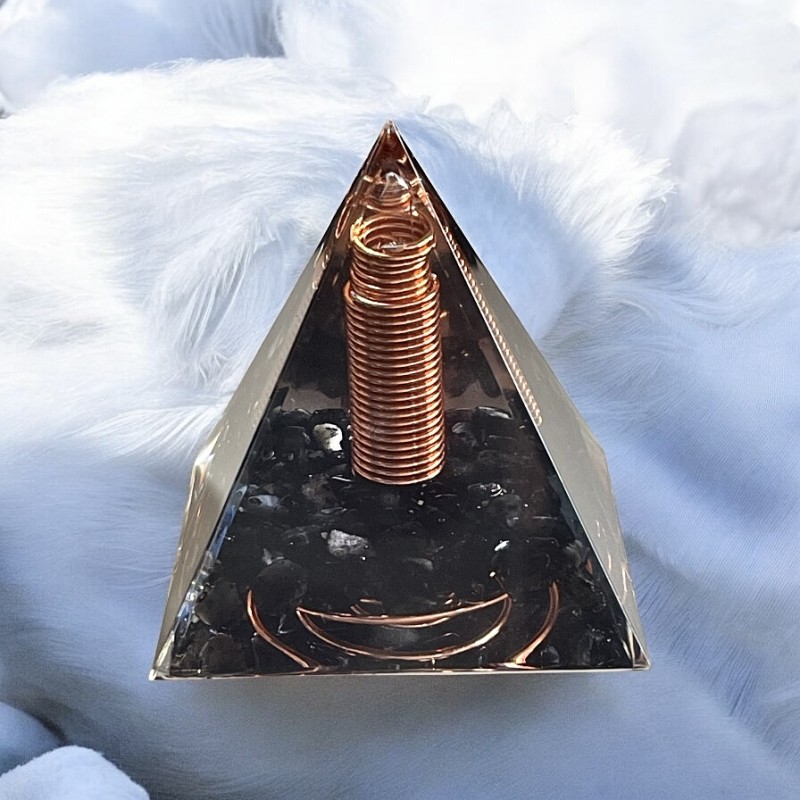 Pyramid Orgonite, Black Obsidian