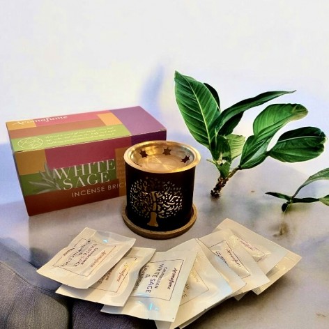 Aroma Diffuser+incense bricks set, White sage