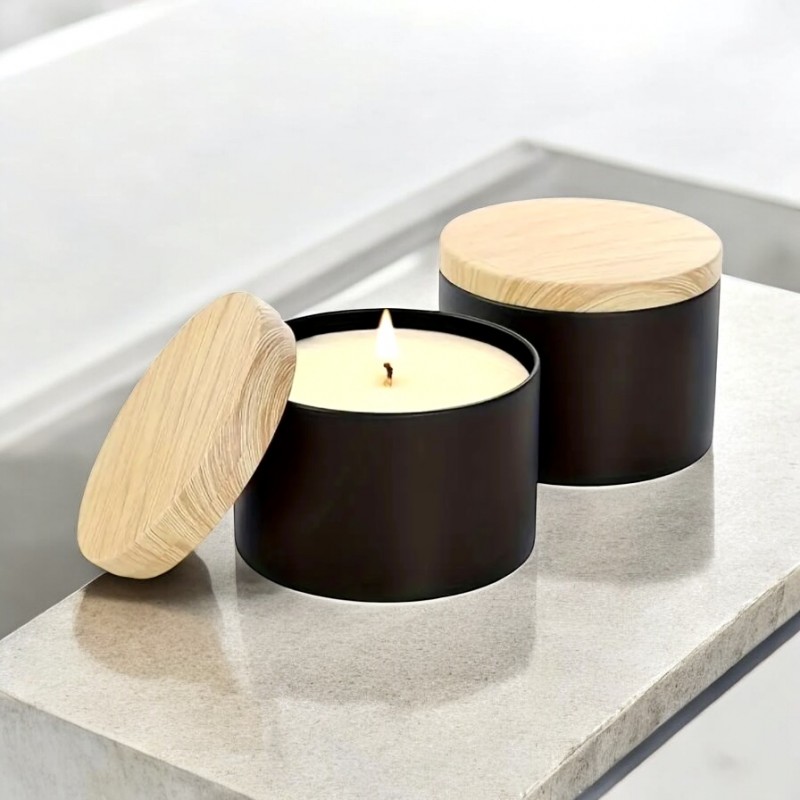Black metal pot