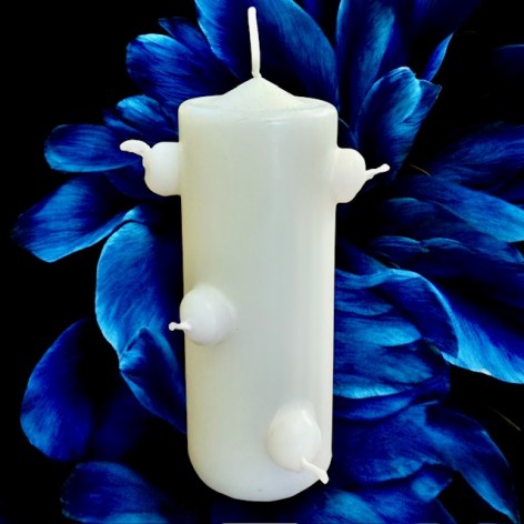 7-wick candle, White