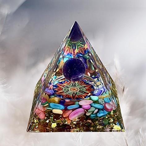 Orgonit, Amethyst Chakra Pyramide