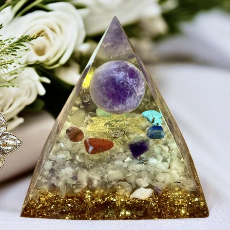 Pyramide Orgonite L, Améthyste
