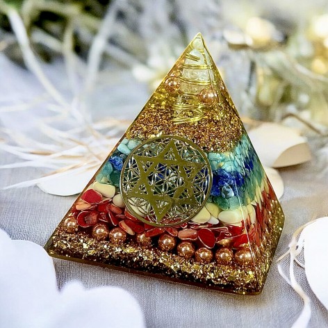 Pyramid Orgonite, 7 Chakras Zadkiel
