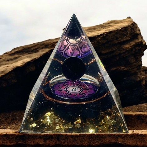 Pyramide orgonite, Obsidienne protection