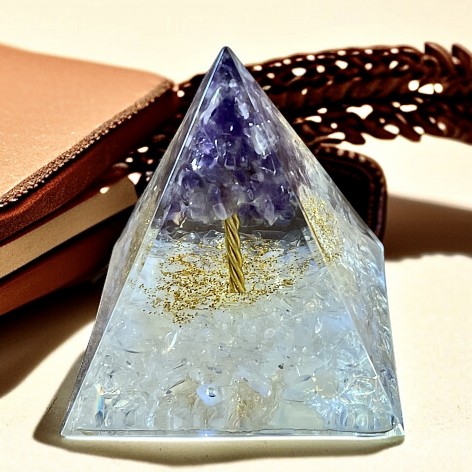 Pyramid Orgonite, Tree of Life Amethyst