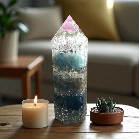 Orgonite Obélisque, Rêve d'Améthyste