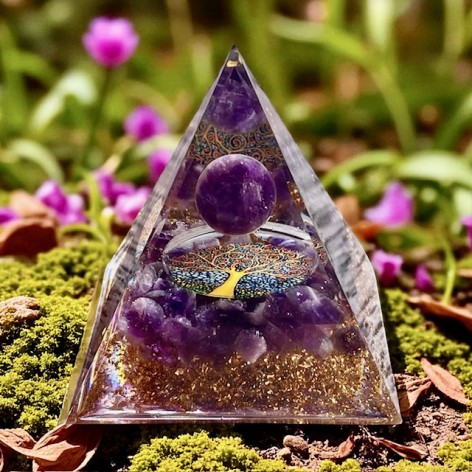 Pyramide orgonite, Améthyste-Arbre de Vie