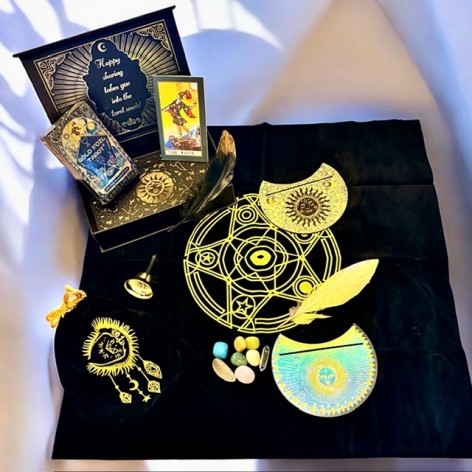 Tarot feuille d'or, coffret