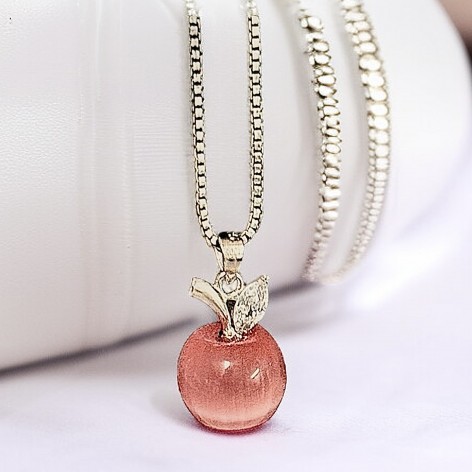 Silver pendant, Opal Love Apple