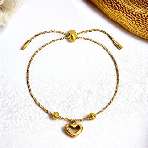 Bracelet plaqué or, Cœur