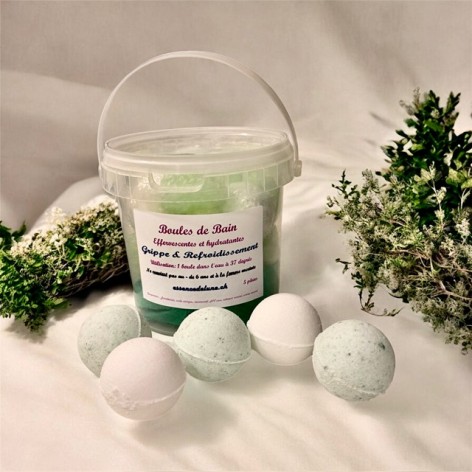Effervescent bath balls, anti-flu & chills