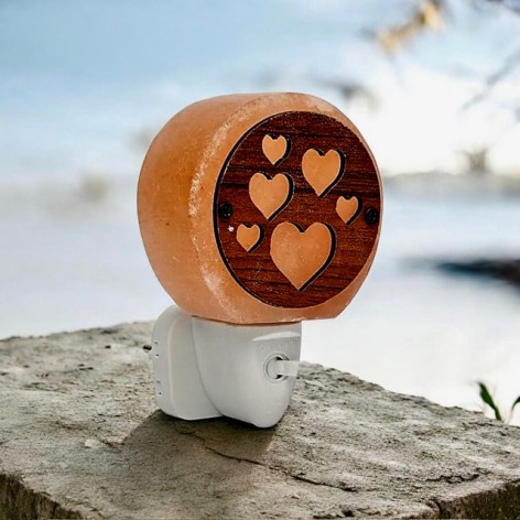 Salt crystal nightlight, Heart