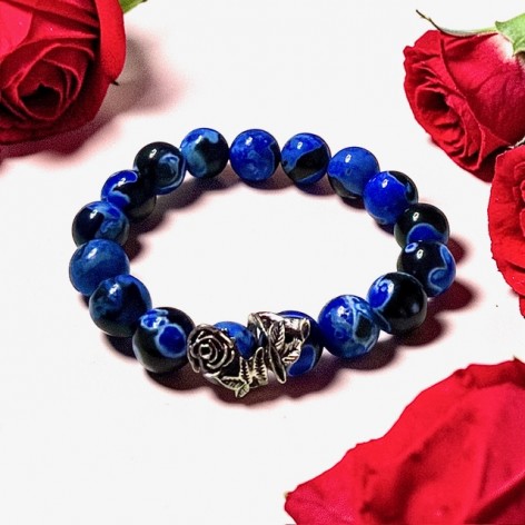 Blauer Achat Armband