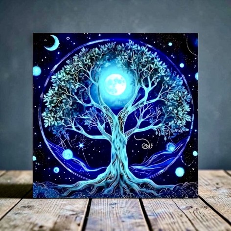 Tapis de tarot, Arbre de Vie bleu