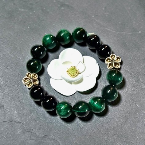 Namibian Tiger's Eye & Obsidian Bracelet